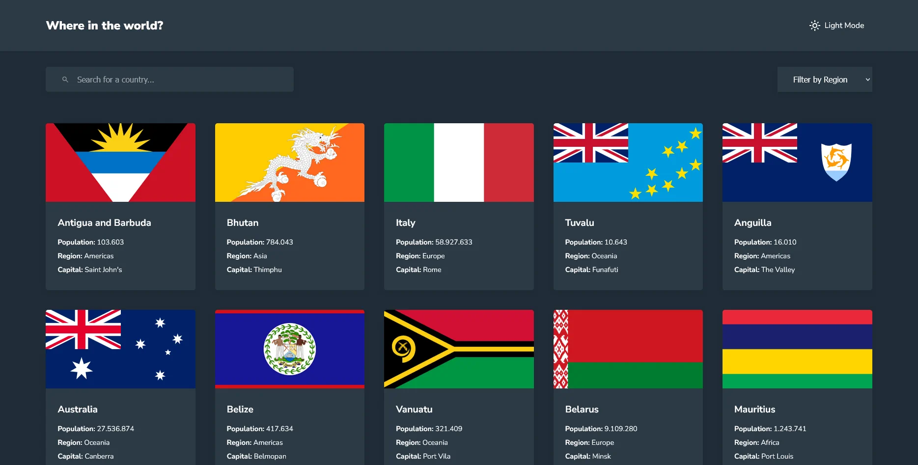 Country Wiki Screenshot