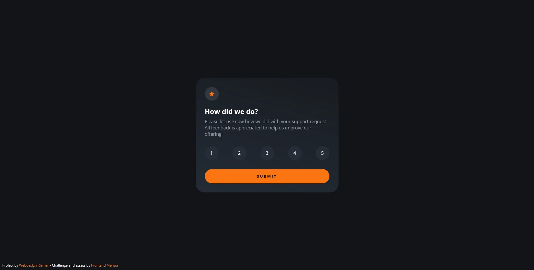 Rating form Screenshot