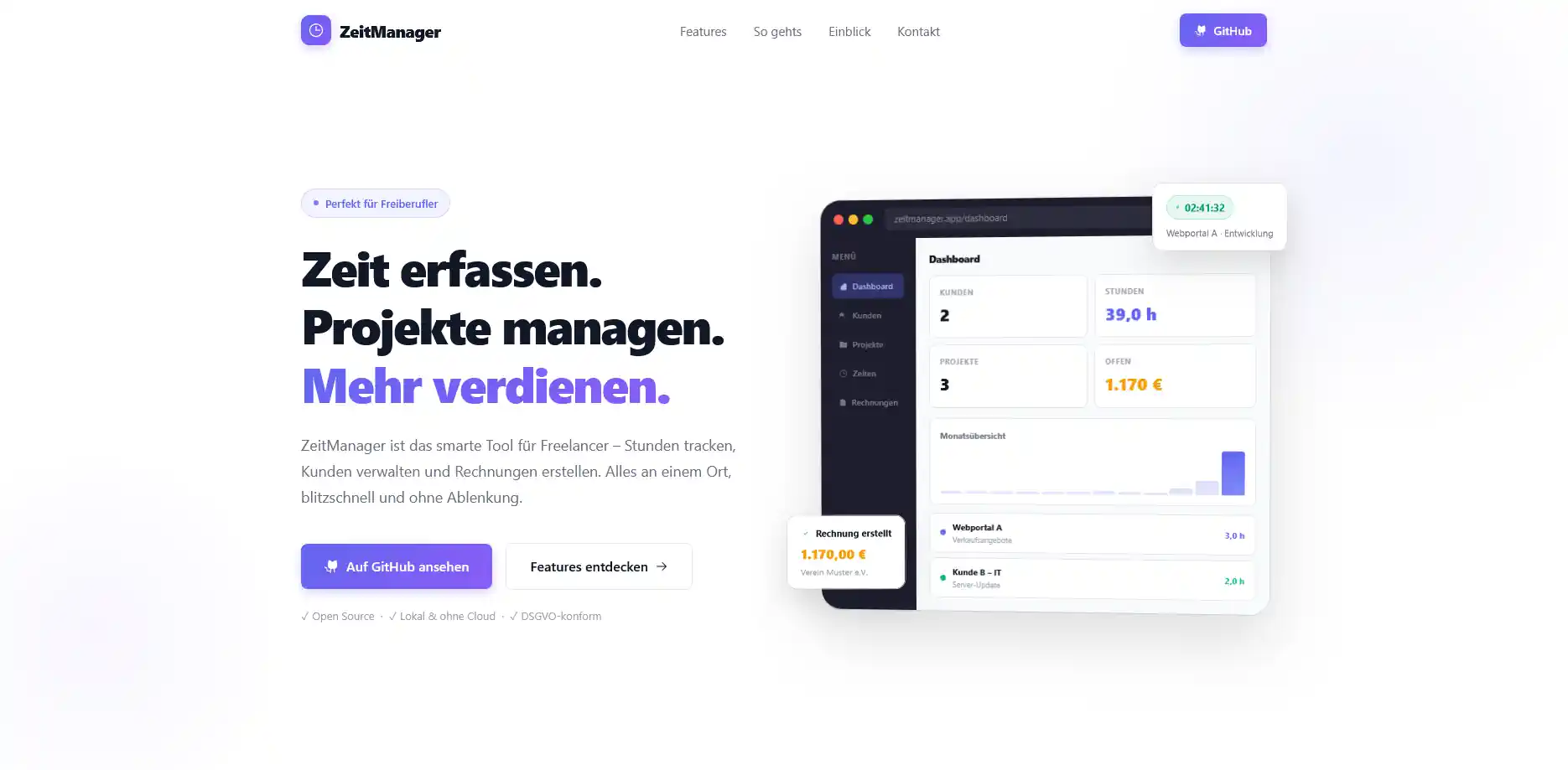 Zeitmanager Screenshot
